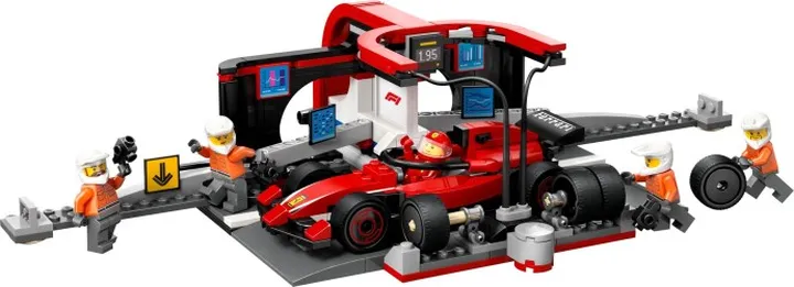 LEGO city 60443 F1® Boxenstopp mit Boxencrew und Ferrari Flitzer
